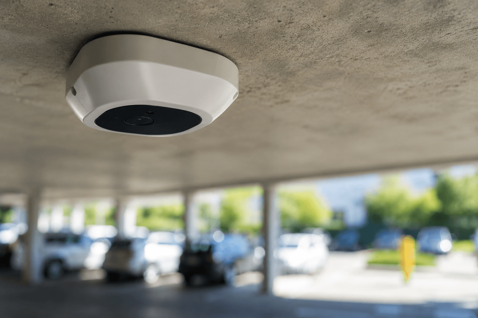 Ceiling-mounted occupancy sensor in a garage